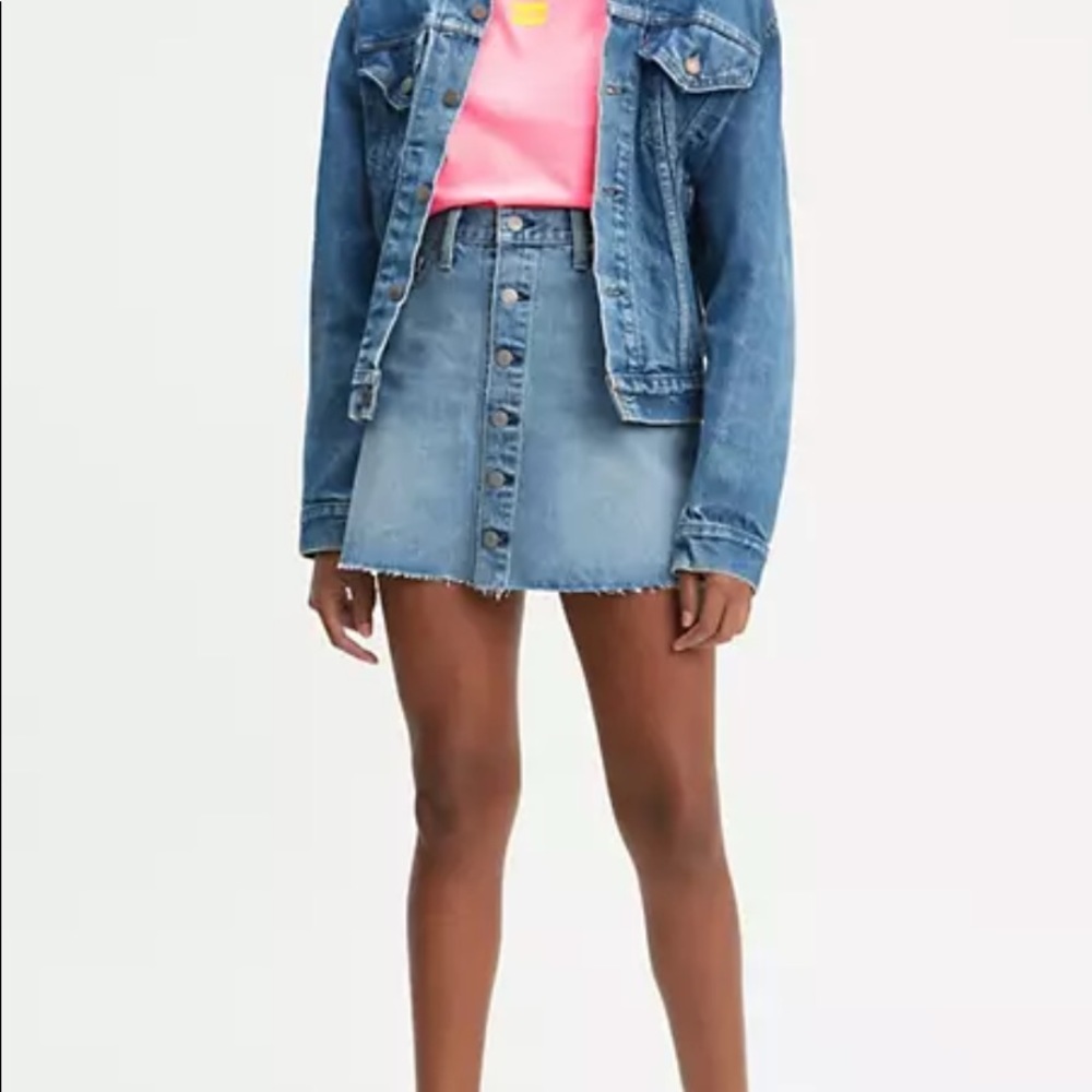 Button Front Mini Skirt